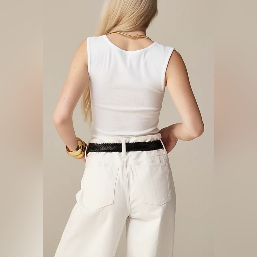 Nwt J. Crew Cropped Fine Rib Scoopneck Tank Top size XL - Picture 2 of 7